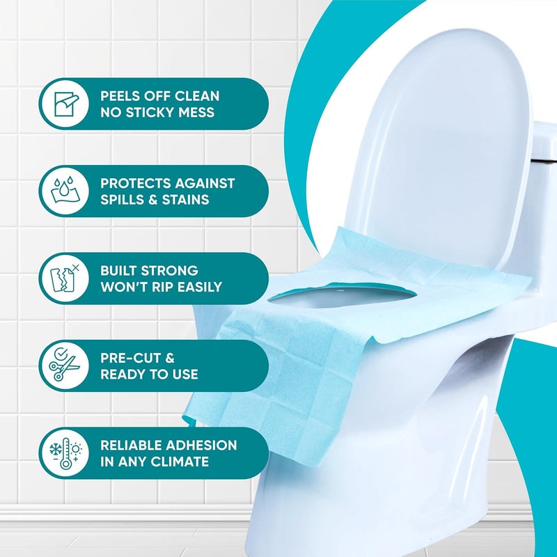Hygeline Pack 60 X-Large Disposable Toilet Seat Covers PE Material | Travel Toilet Seat Covers for Adults and Potty Training, Premium Toilet Seat Liners for Public Restrooms - Image 3